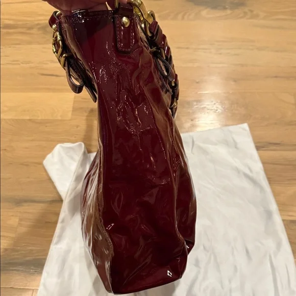 Vintage Coach Madison Burgundy Patent Leather Satchel